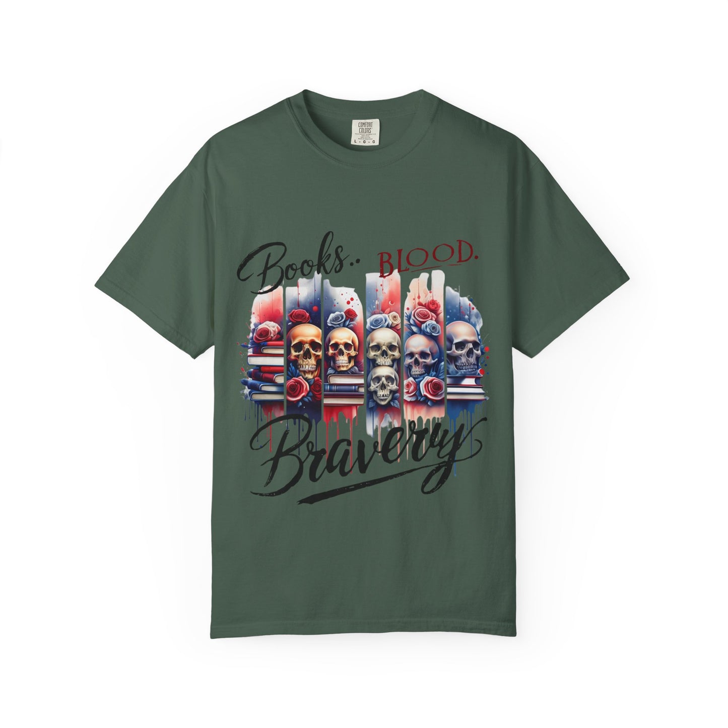 Books, Blood, and Bravery | Patriotic Graphic Tshirt