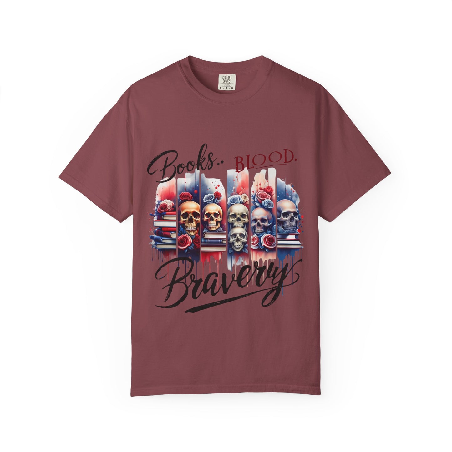 Books, Blood, and Bravery | Patriotic Graphic Tshirt