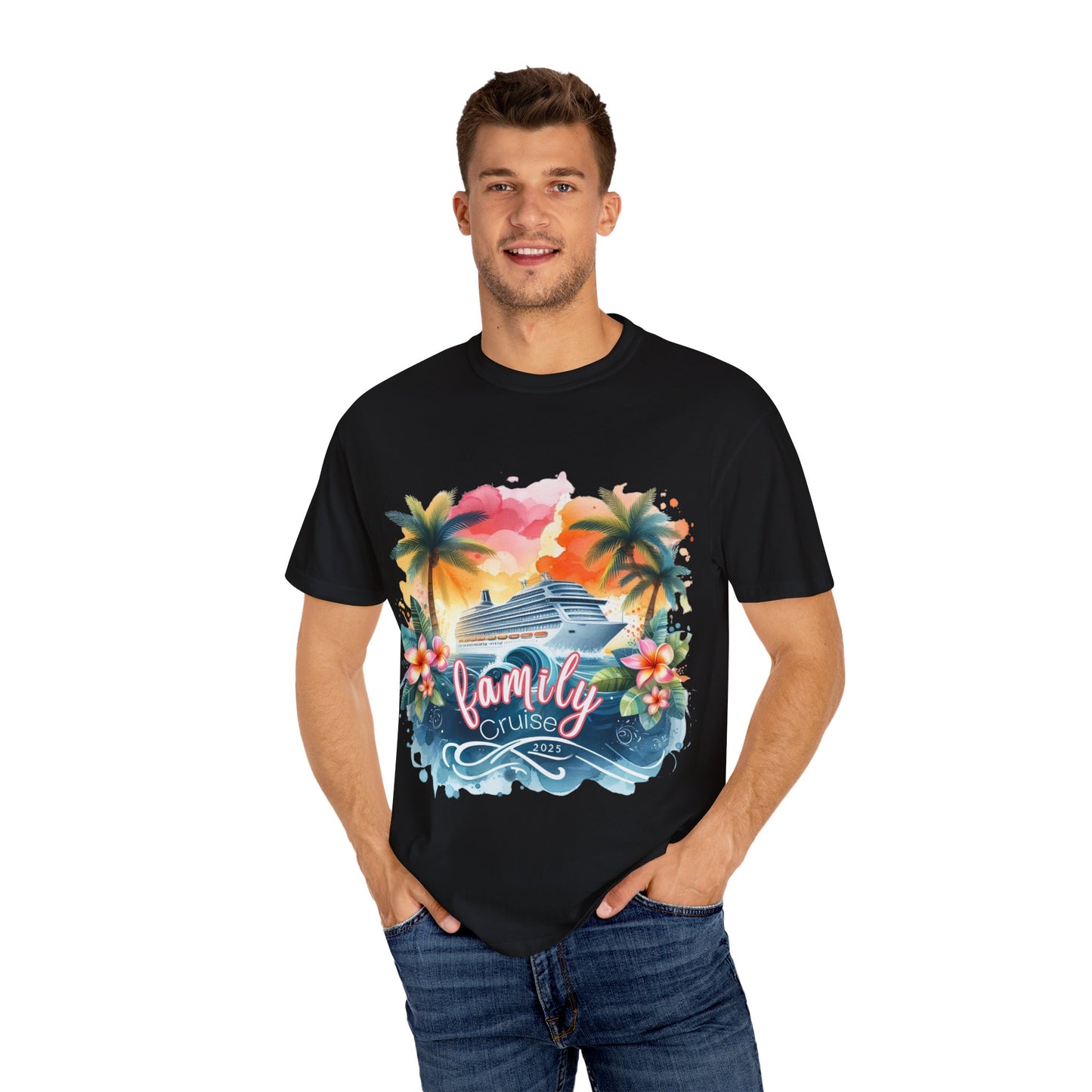 Family Cruise 2025 Unisex Garment-Dyed T-Shirt | Family Matching Tees