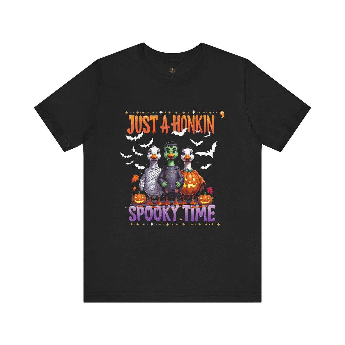 Just a Honkin’ Spooky Time Halloween T-shirt with white bats