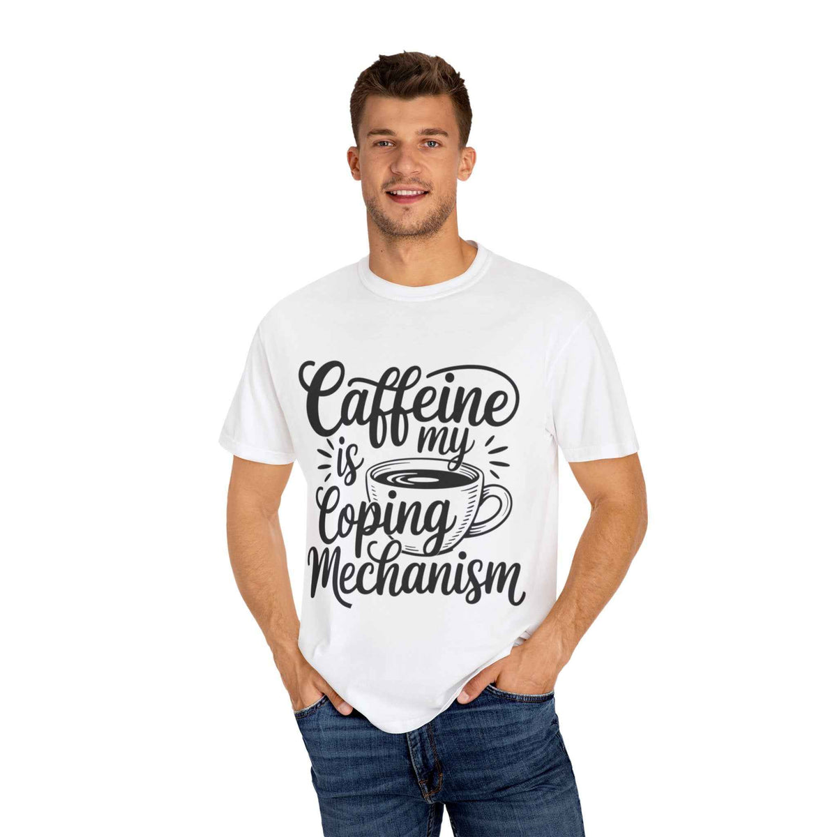Caffeine Is My Coping Mechanism funny coffee lover graphic tee