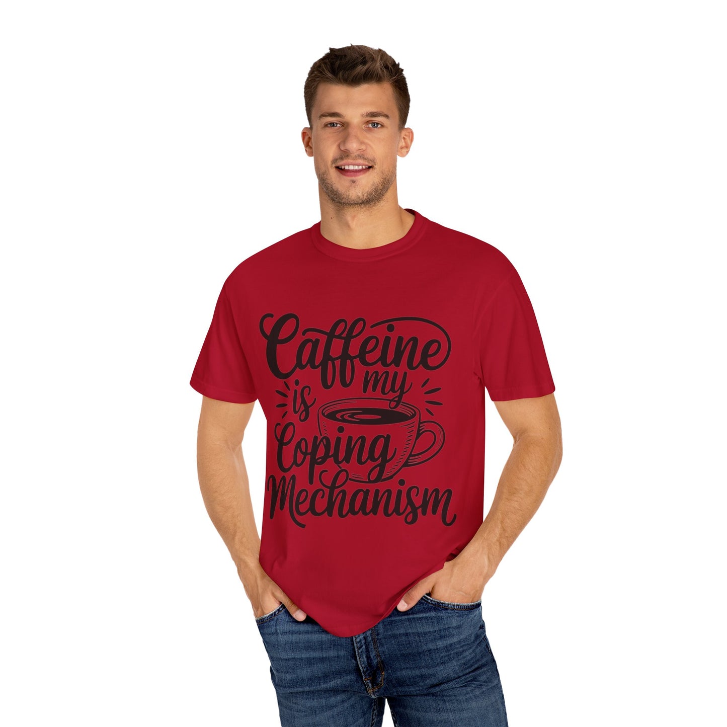 Caffeine is My Coping Mechanism Unisex T-Shirt | Funny Coffee Lover Tee