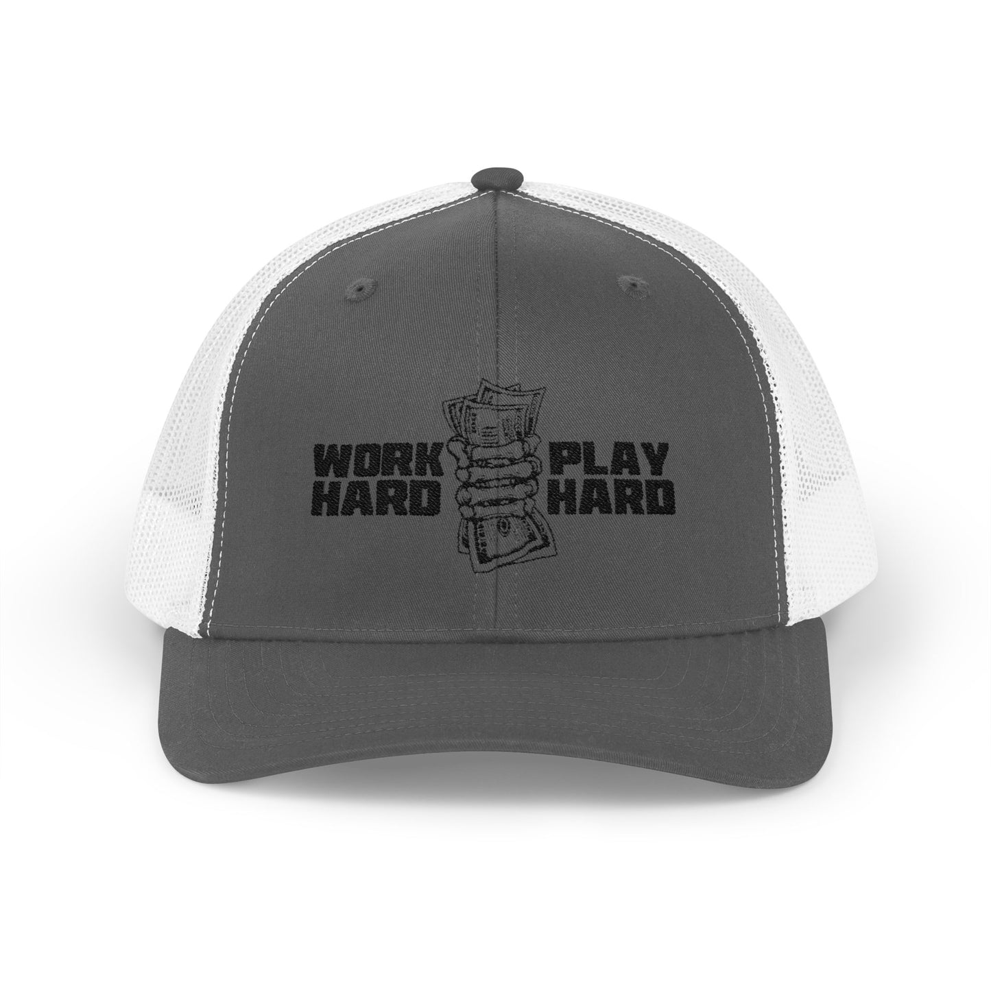 Work Hard Play Hard Snapback Trucker Cap