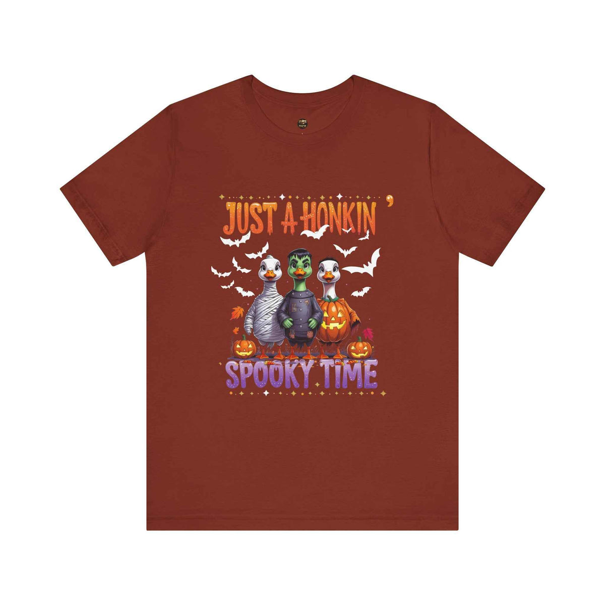 Just a Honkin’ Spooky Time Halloween T-shirt with white bats
