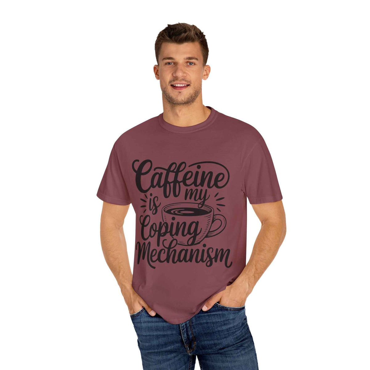 Caffeine Is My Coping Mechanism funny coffee lover graphic tee