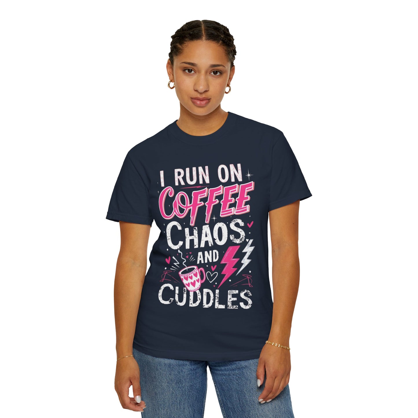 Coffee Chaos and Cuddles T-Shirt for Moms & Coffee Lovers