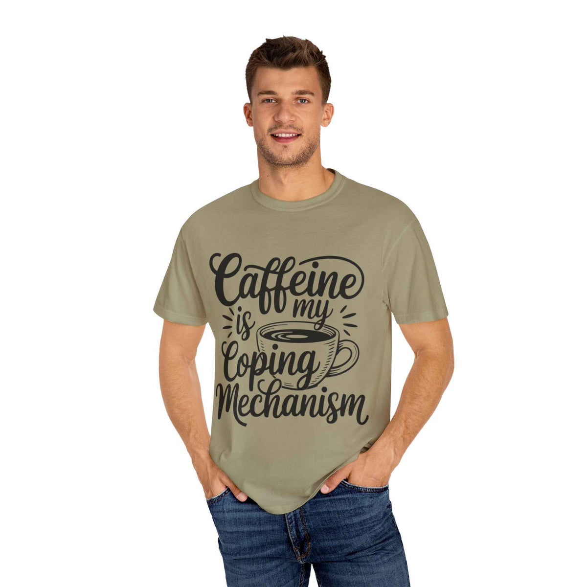 Caffeine Is My Coping Mechanism funny coffee lover graphic tee