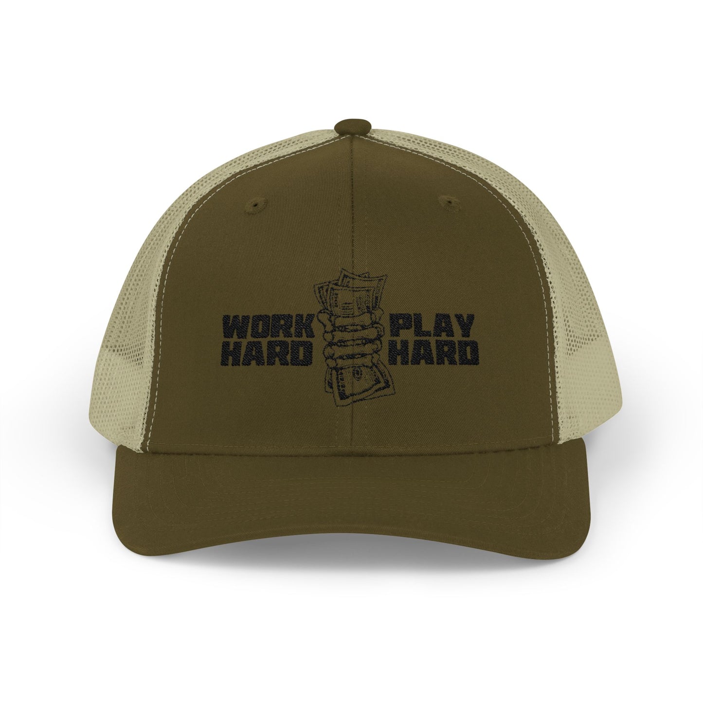 Work Hard Play Hard Snapback Trucker Cap