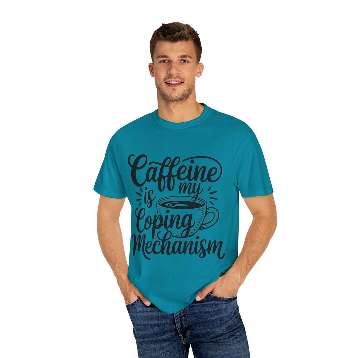 Caffeine Is My Coping Mechanism funny coffee lover graphic tee
