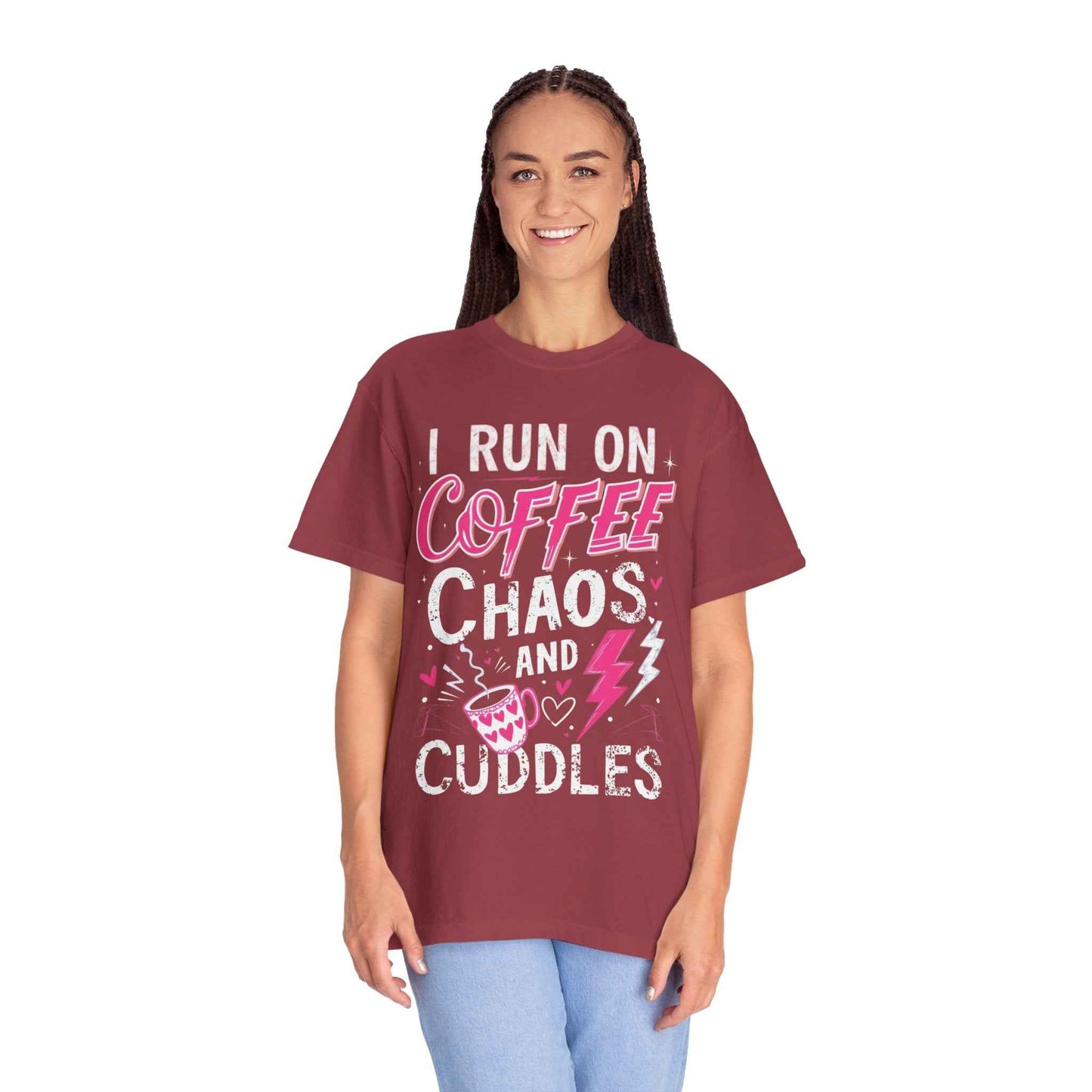 Coffee Chaos and Cuddles T-Shirt for Moms & Coffee Lovers
