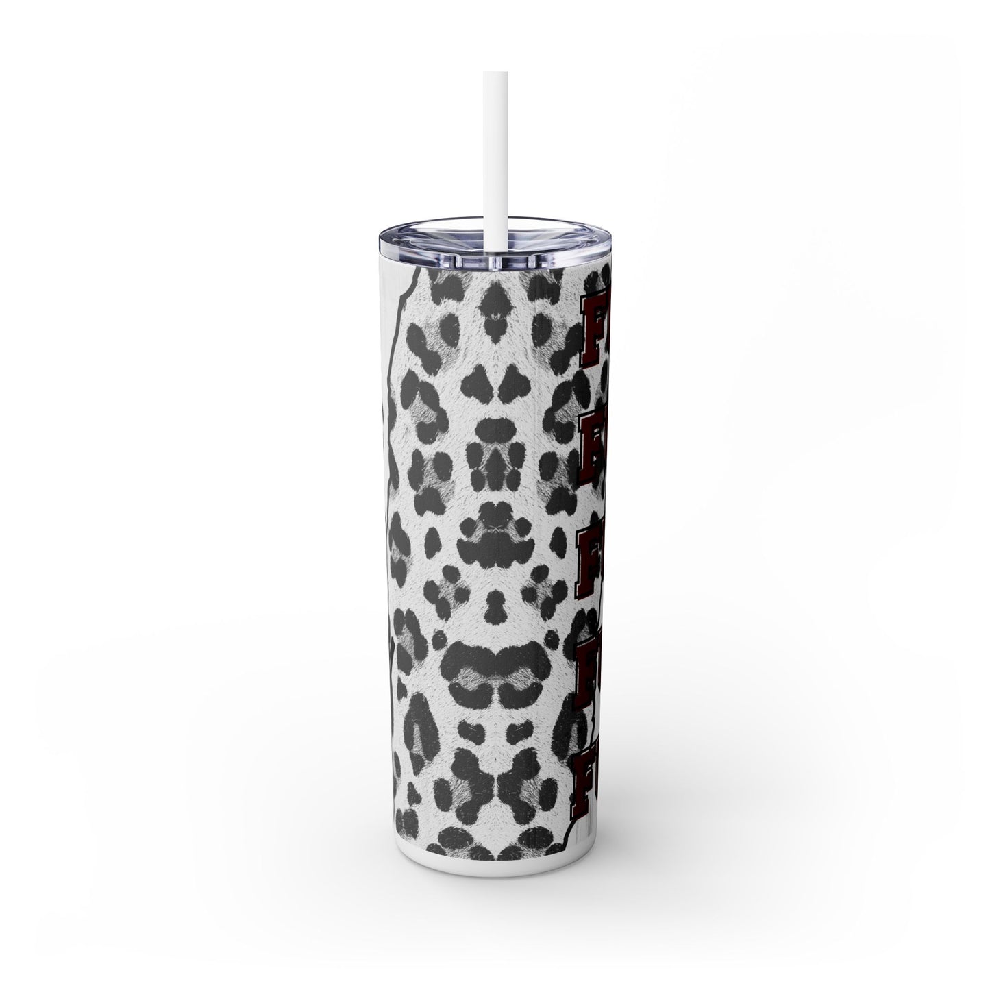 20oz Skinny Tumbler with Straw - Bold 'F*CK' Design
