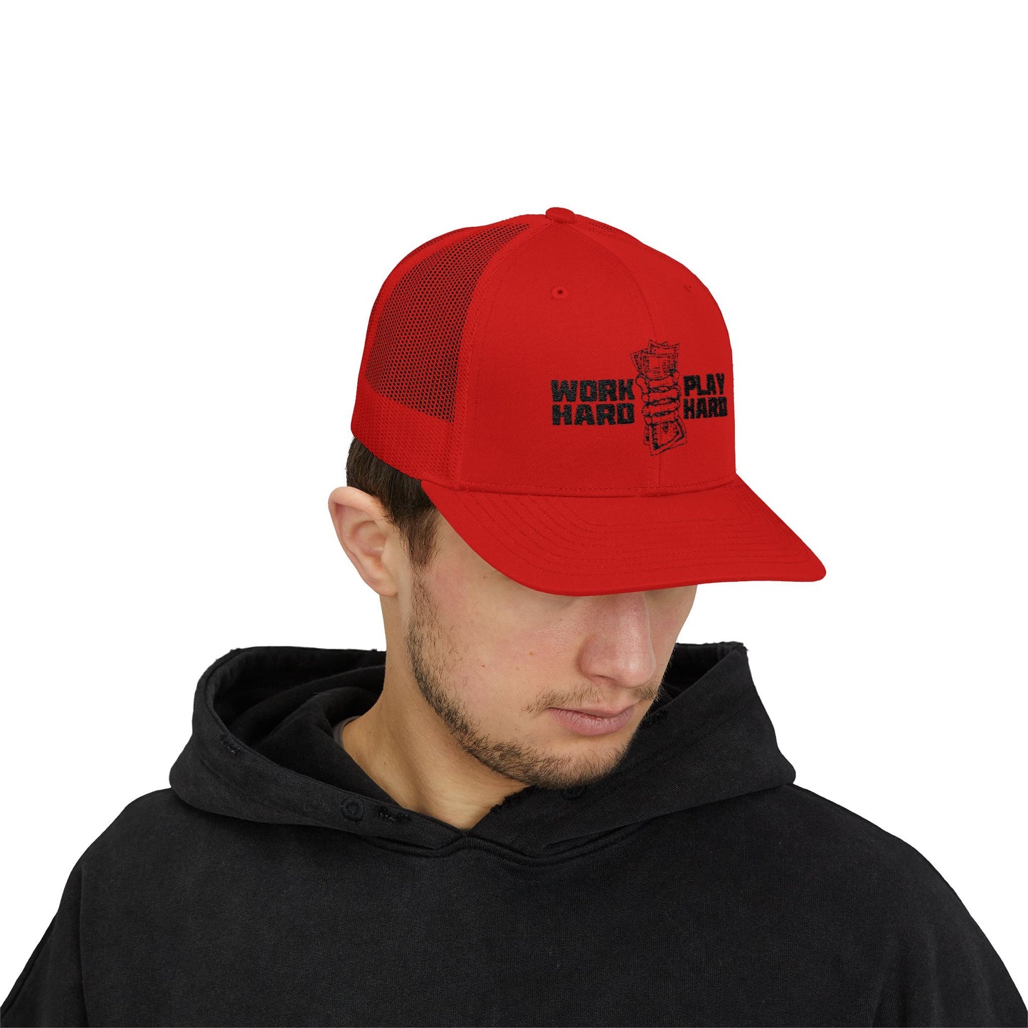 Work Hard Play Hard Snapback Trucker Cap