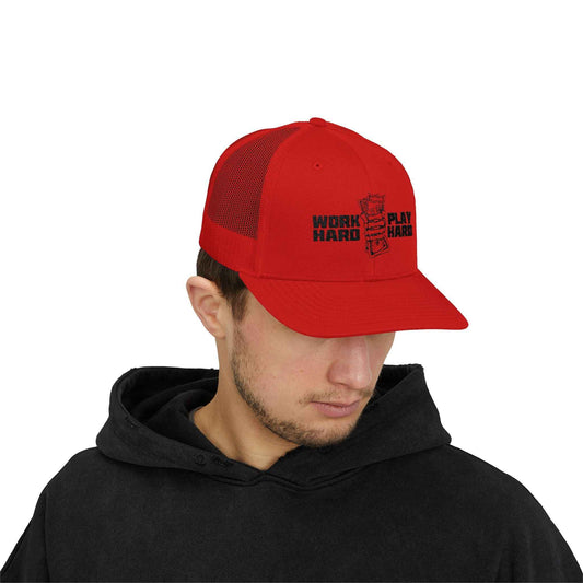 Work Hard Play Hard Snapback Trucker Cap