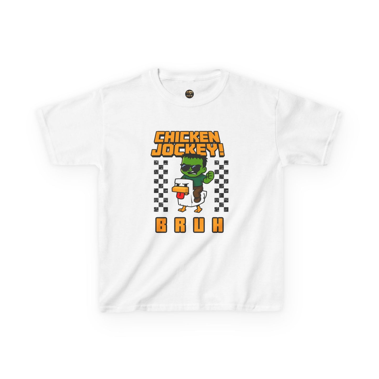Kids Graphic Tee, Funny Chicken Jockey Design