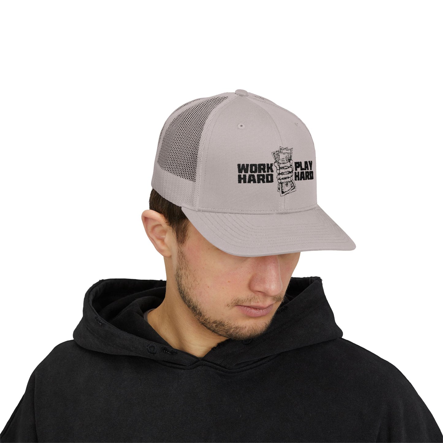 Work Hard Play Hard Snapback Trucker Cap