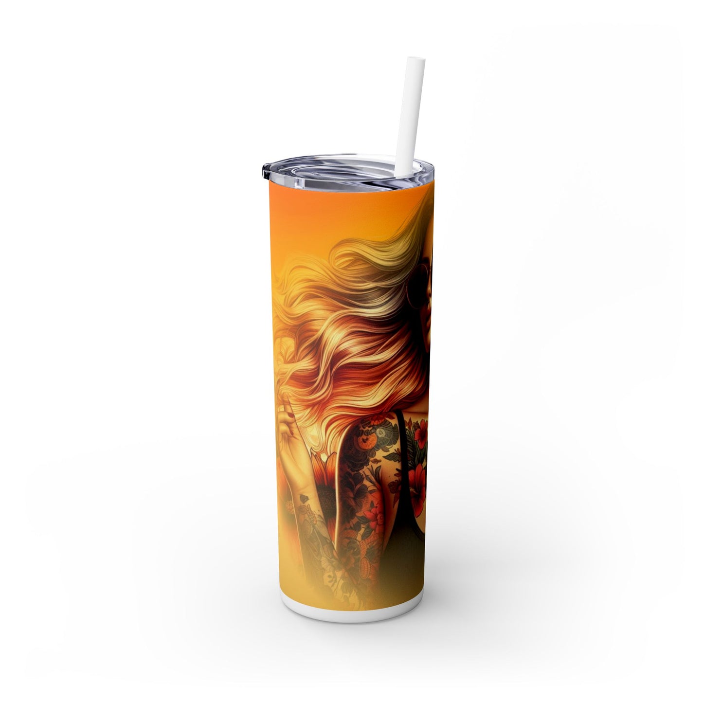 Bold Tattooed Beauty | Unbothered Skinny Tumbler with Straw, 20oz