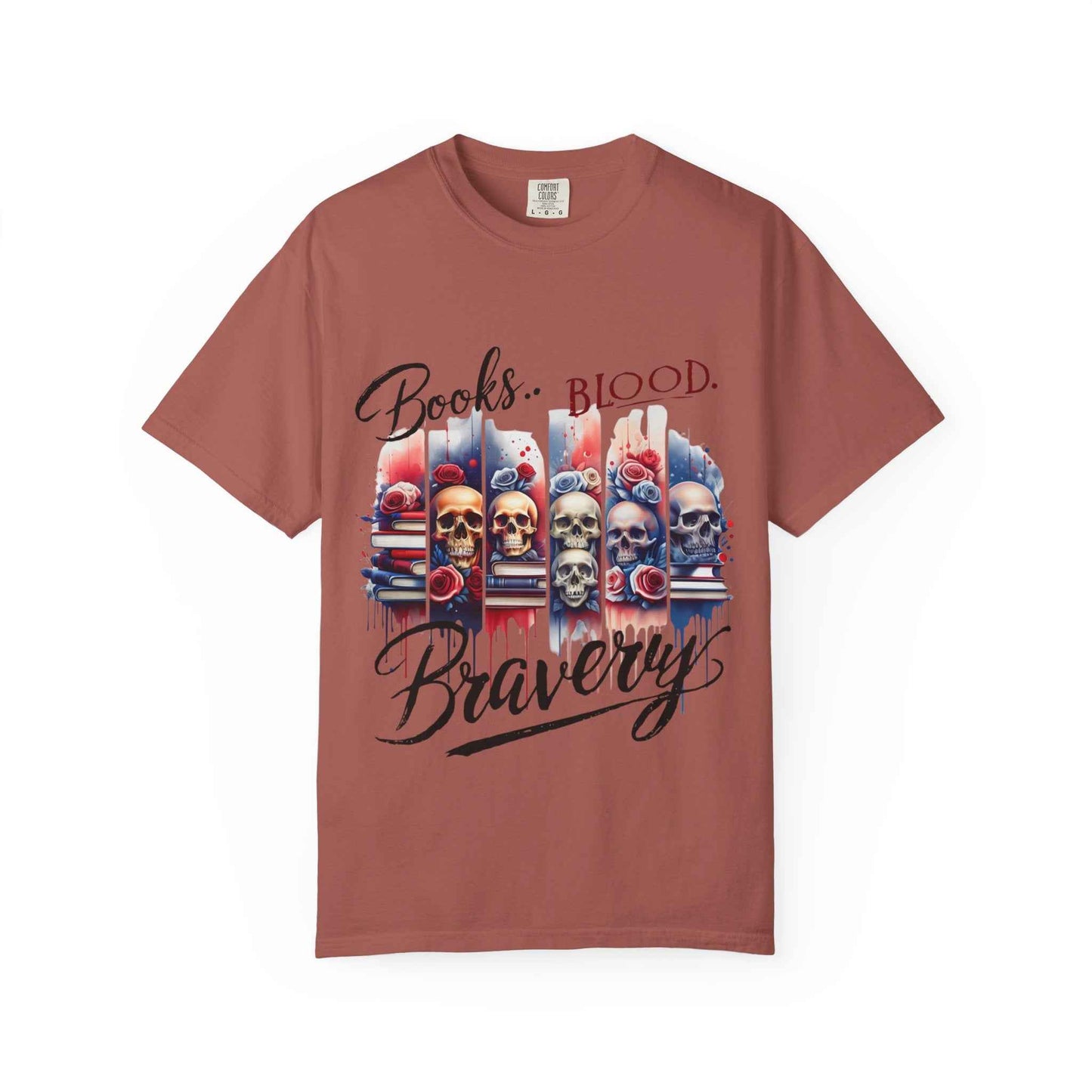 Books, Blood, and Bravery | Patriotic Graphic Tshirt