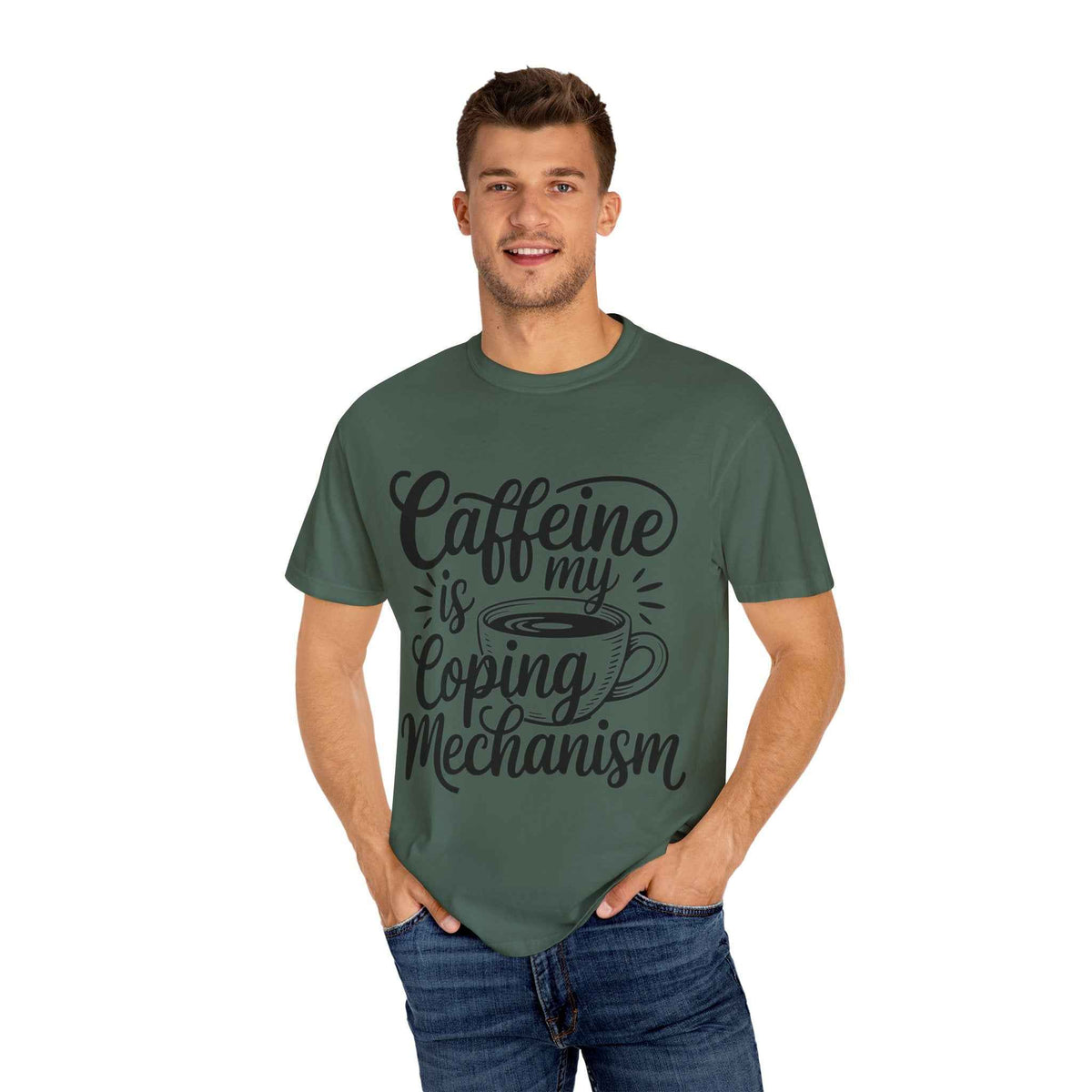 Caffeine Is My Coping Mechanism funny coffee lover graphic tee