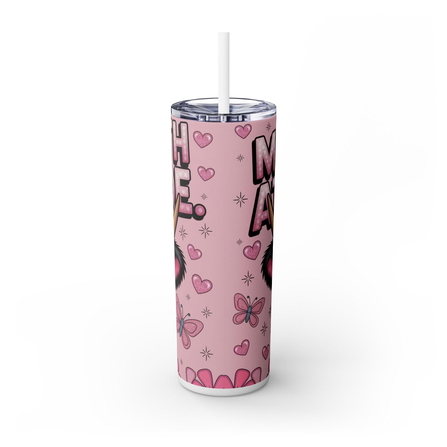 Skinny Tumbler with Straw - 'Do Moo With Attitude' 20oz Cute Cow Design