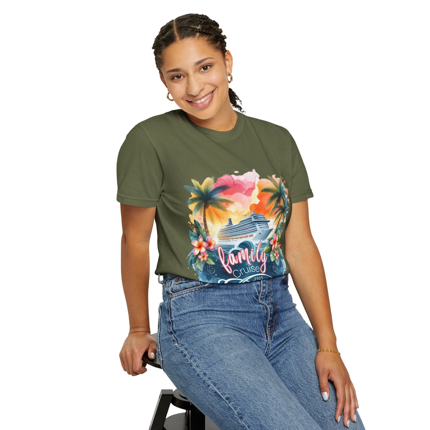 Family Cruise 2025 Unisex Garment-Dyed T-Shirt | Family Matching Tees