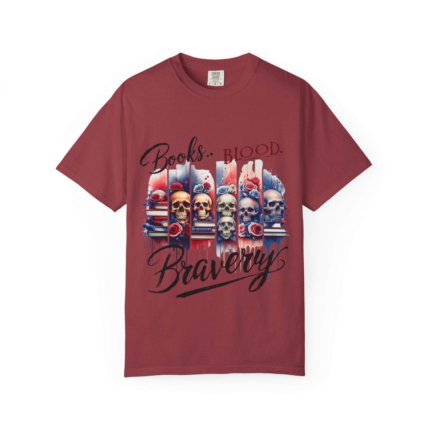 Books, Blood, and Bravery | Patriotic Graphic Tshirt