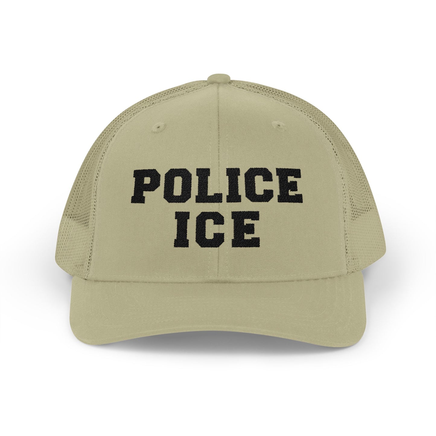 Police Ice Snapback Trucker Cap - Bold Black Text