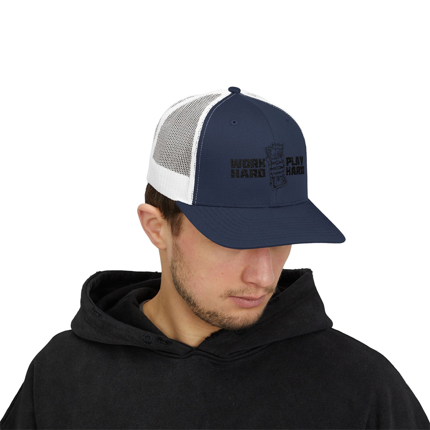 Work Hard Play Hard Snapback Trucker Cap
