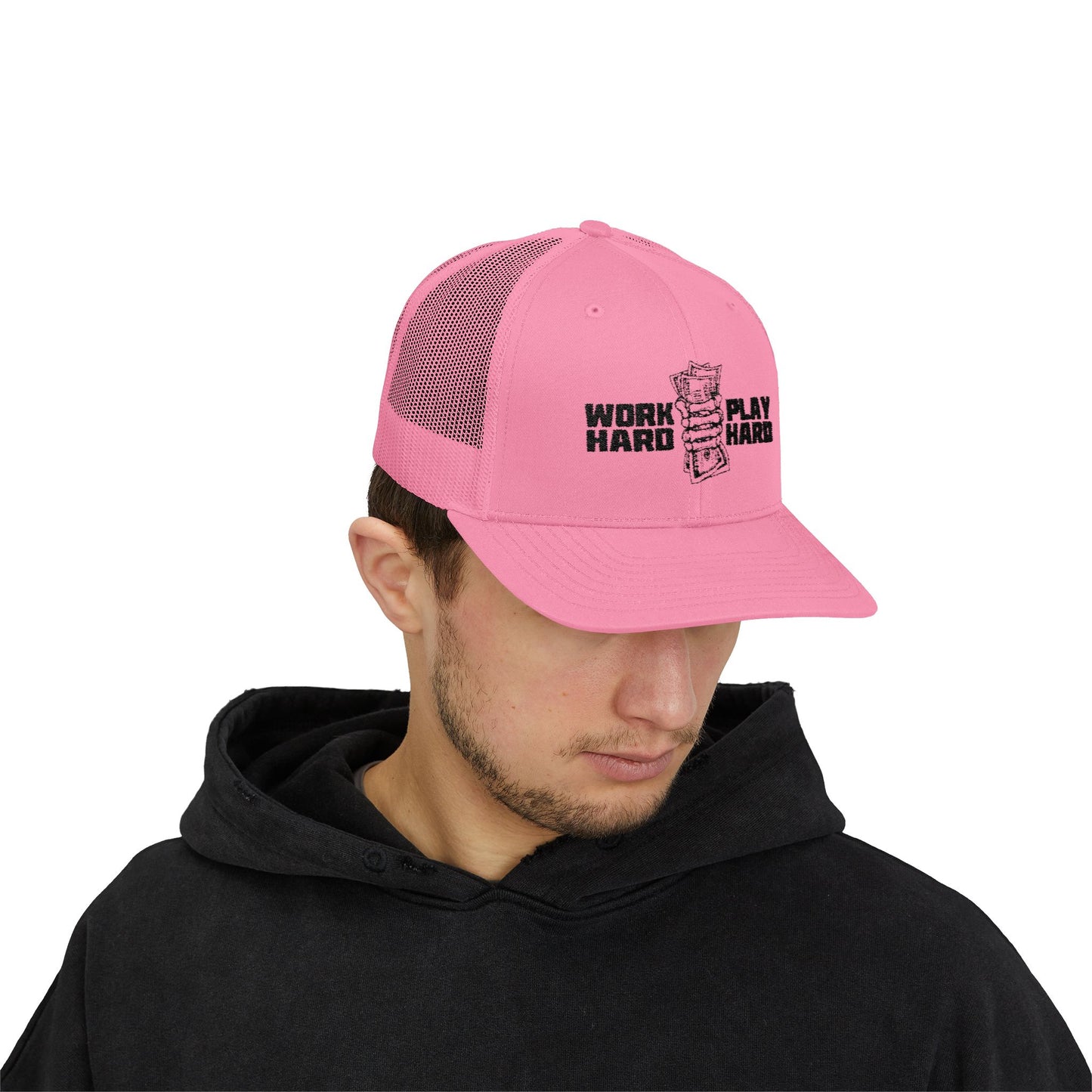 Work Hard Play Hard Snapback Trucker Cap