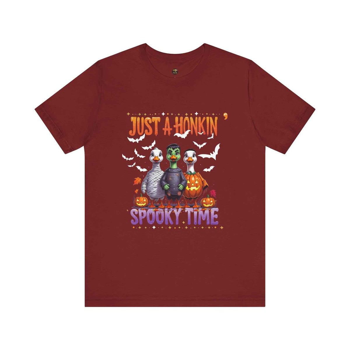 Just a Honkin’ Spooky Time Halloween T-shirt with white bats