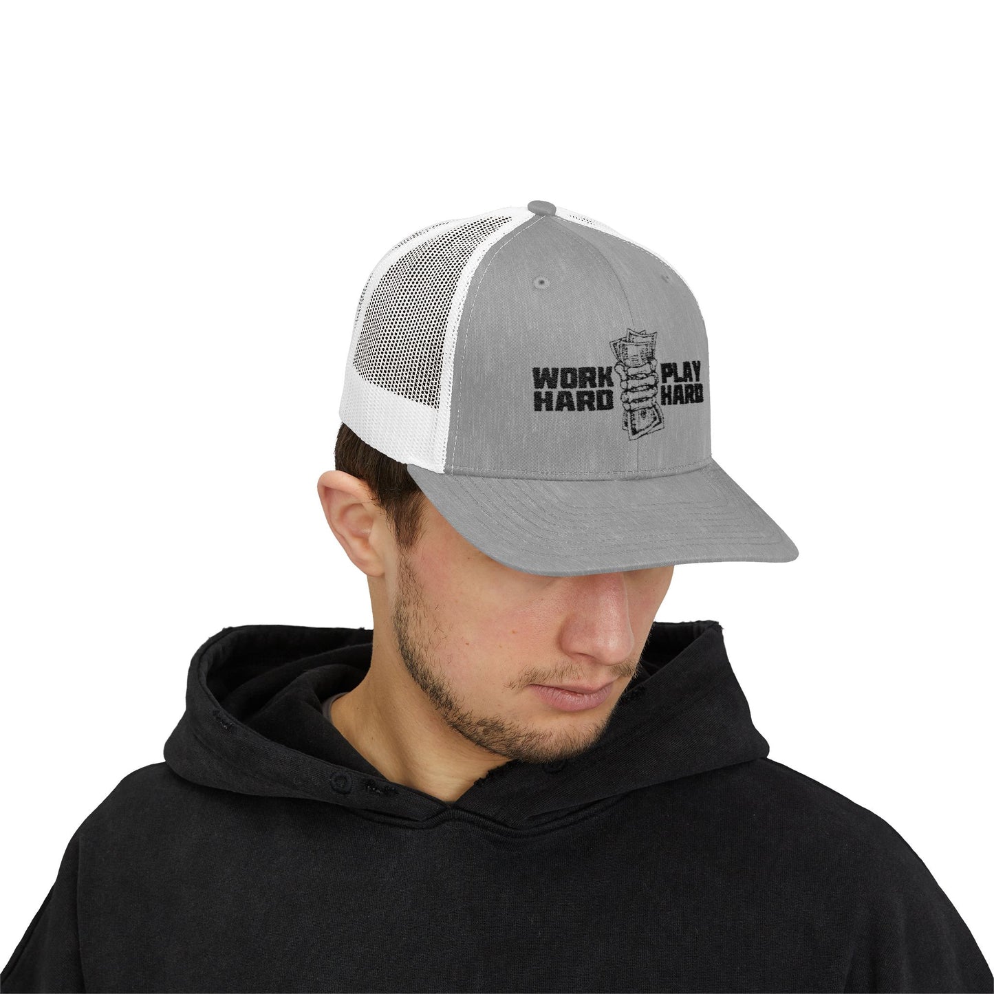 Work Hard Play Hard Snapback Trucker Cap