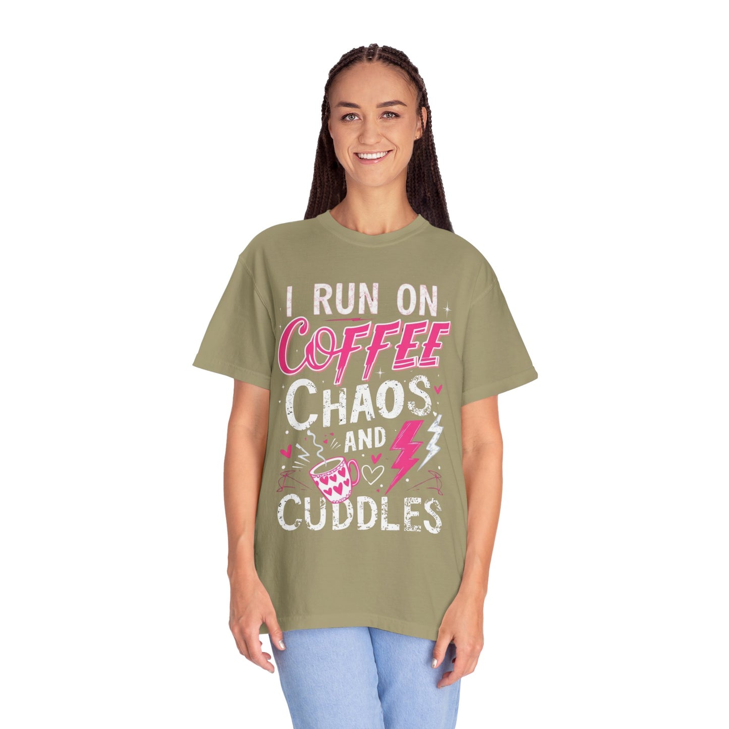 Coffee Chaos and Cuddles T-Shirt for Moms & Coffee Lovers