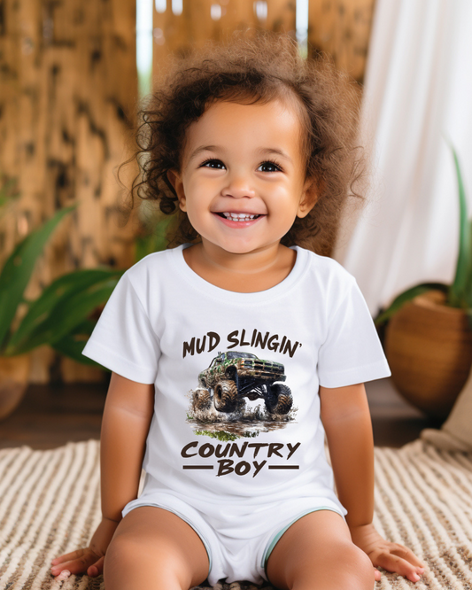 Infant Country Boy Bodysuit - Mud Slingin Baby Outfit