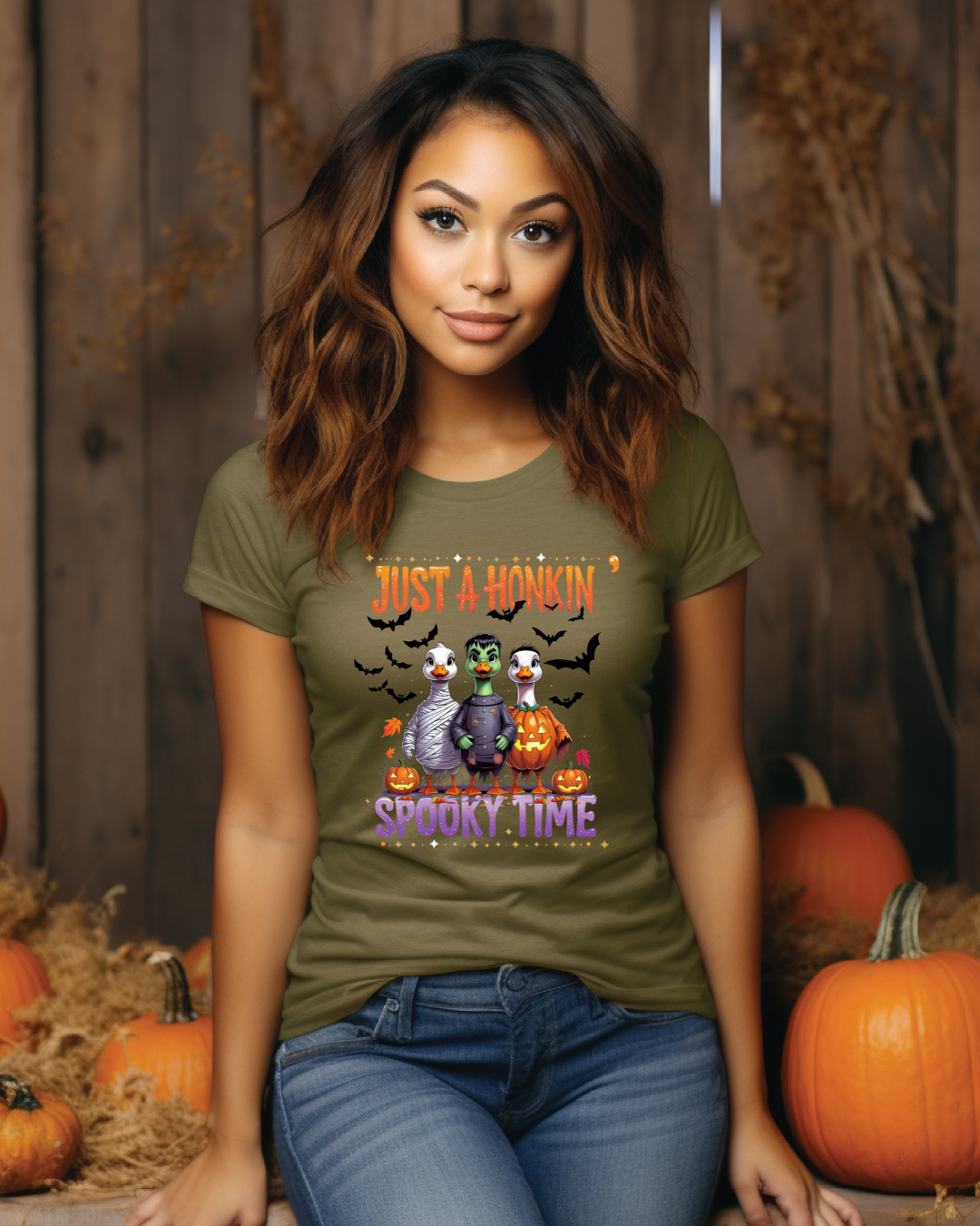 Spooky Tee - Just A Honkin' Spooky Time (Black Bats)