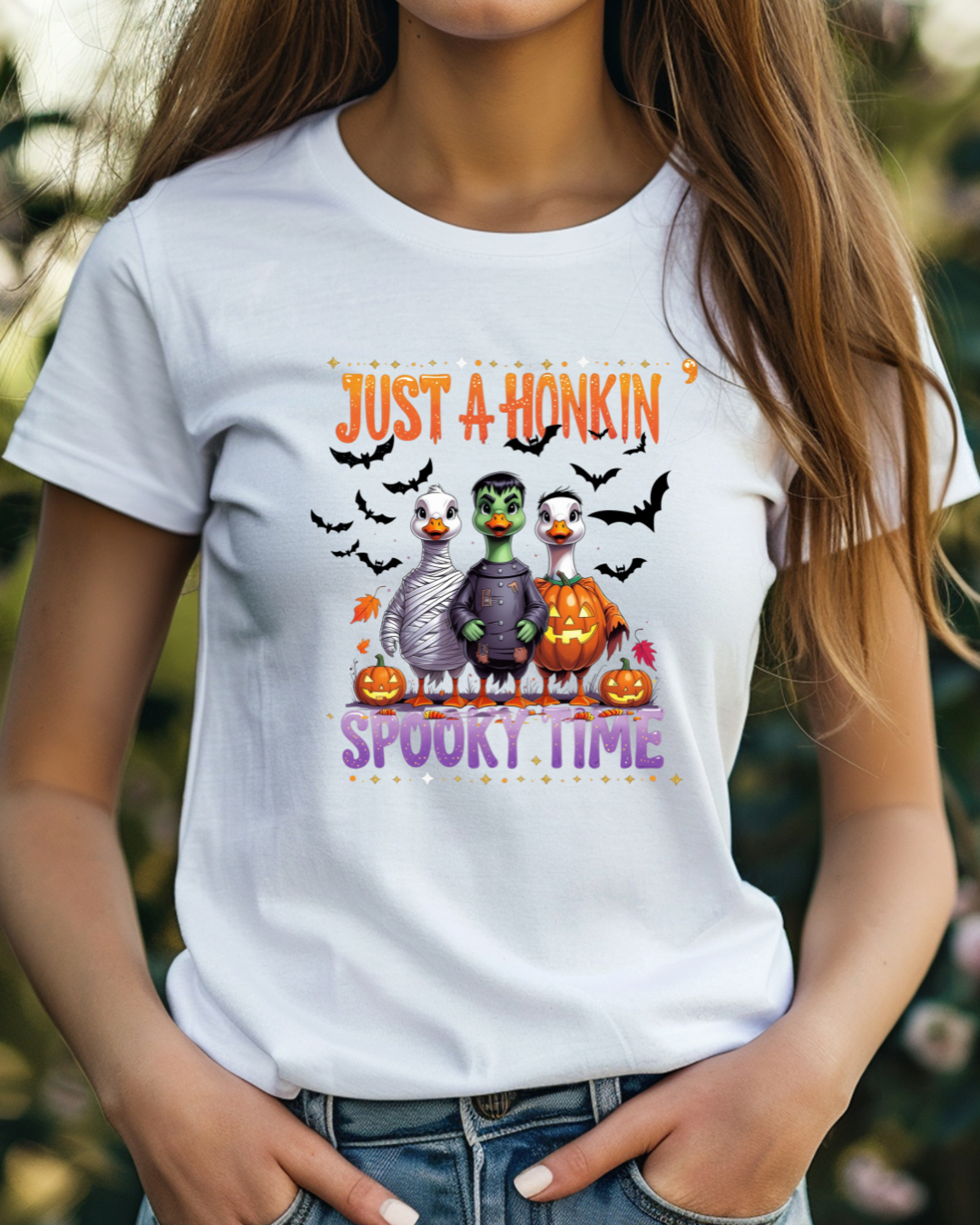 Spooky Tee - Just A Honkin' Spooky Time (Black Bats)