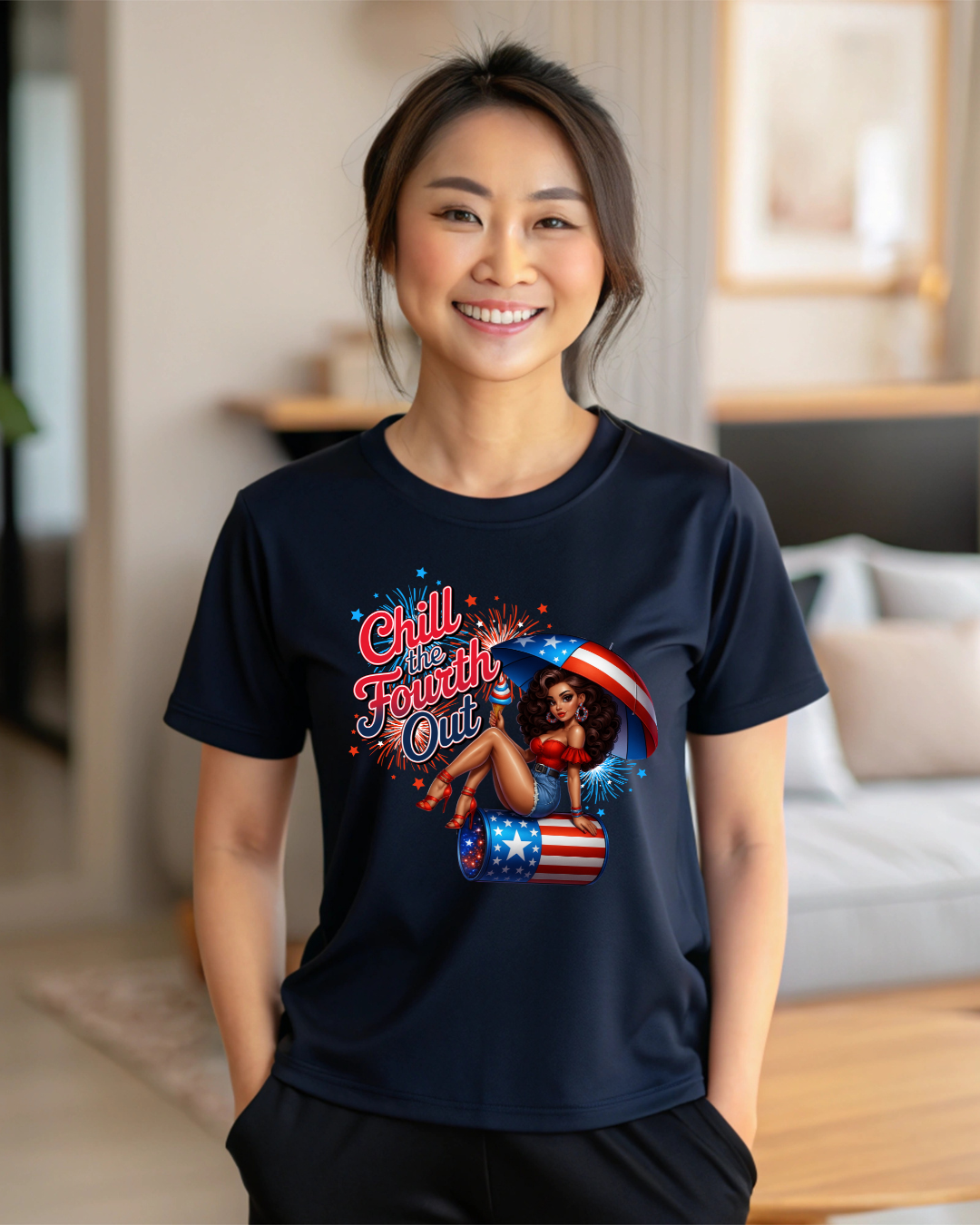 Chill The Fourth Out Patriotic Graphic Tee