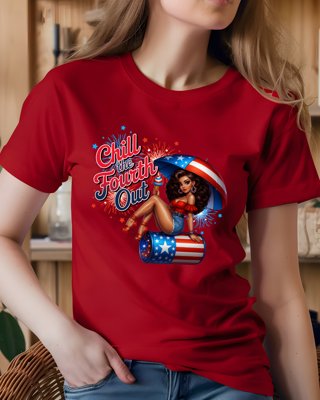 Chill The Fourth Out Patriotic Graphic Tee
