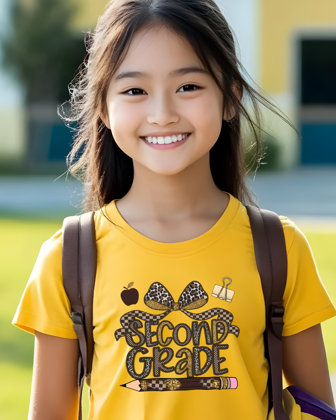 Leopard Print Second Grade Kids Tee