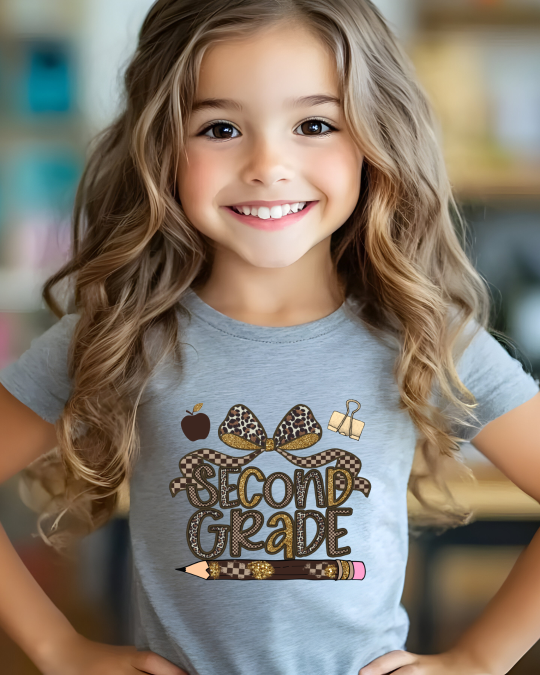 Leopard Print Second Grade Kids Tee