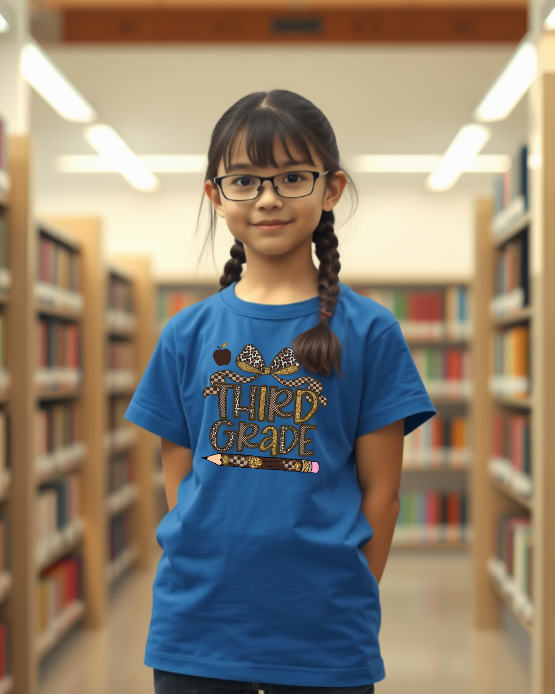 Leopard Print Third Grade Kids Tee