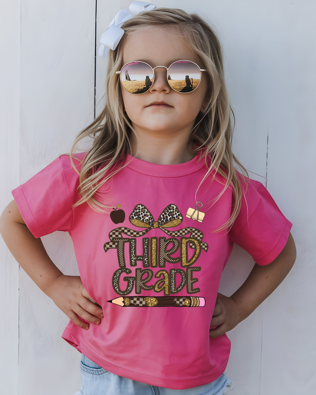 Leopard Print Third Grade Kids Tee