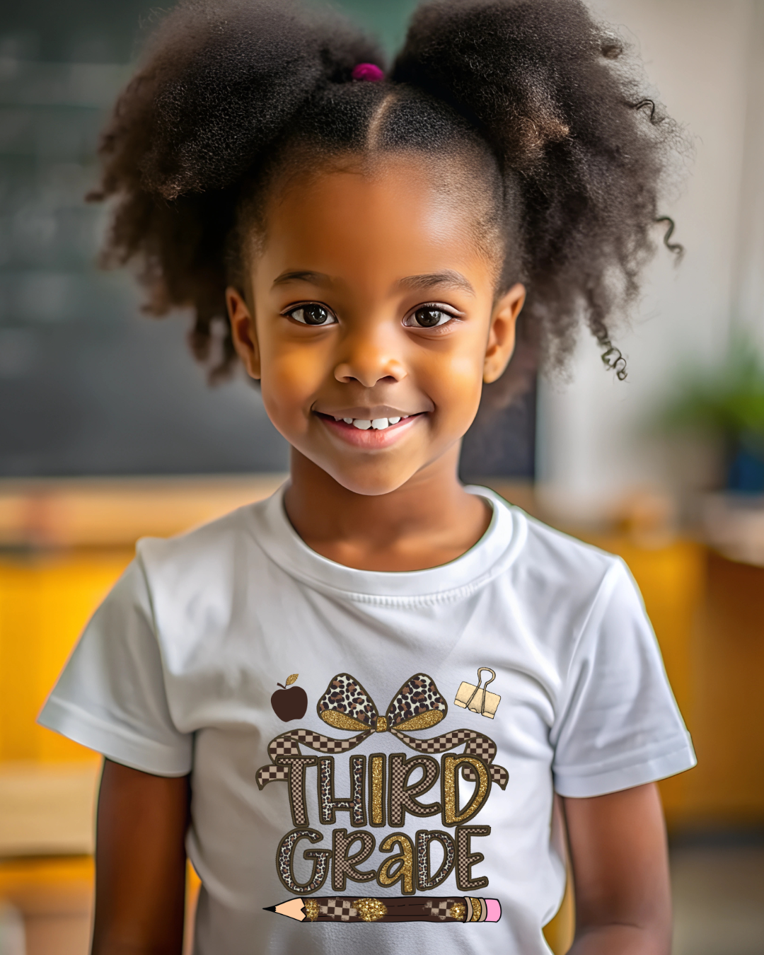Leopard Print Third Grade Kids Tee