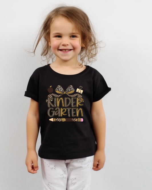 Leopard Print Kindergarten Kids Tee - Designs By Dice