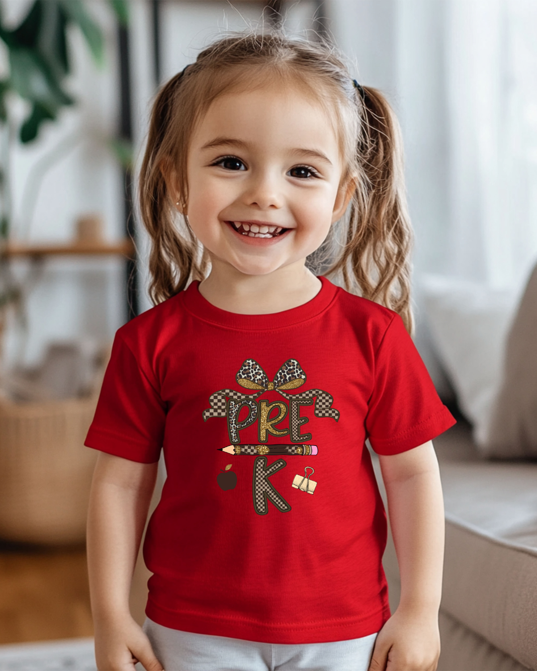 Leopard Print PREK Kids Heavy Cotton Tee