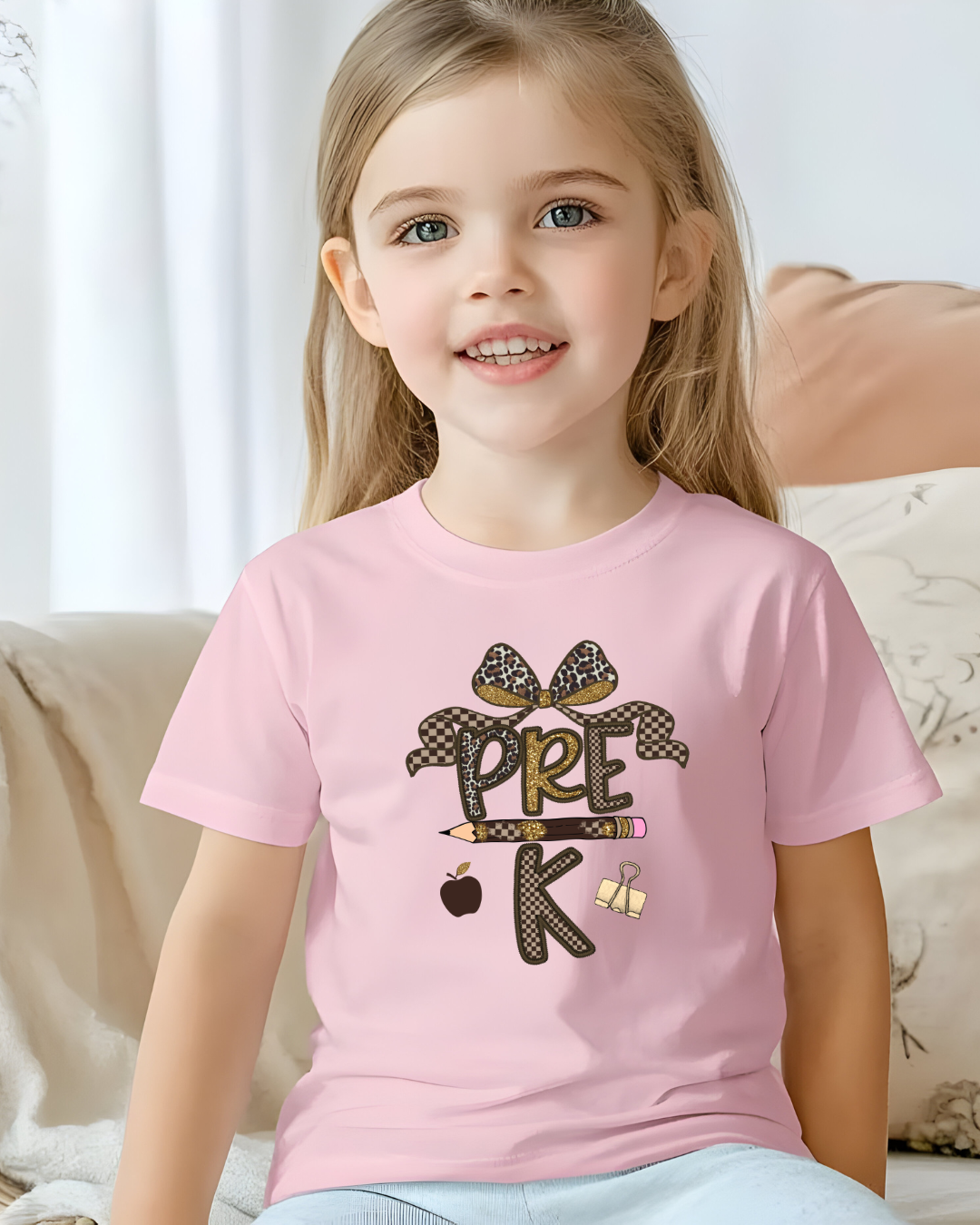 Leopard Print PREK Kids Heavy Cotton Tee