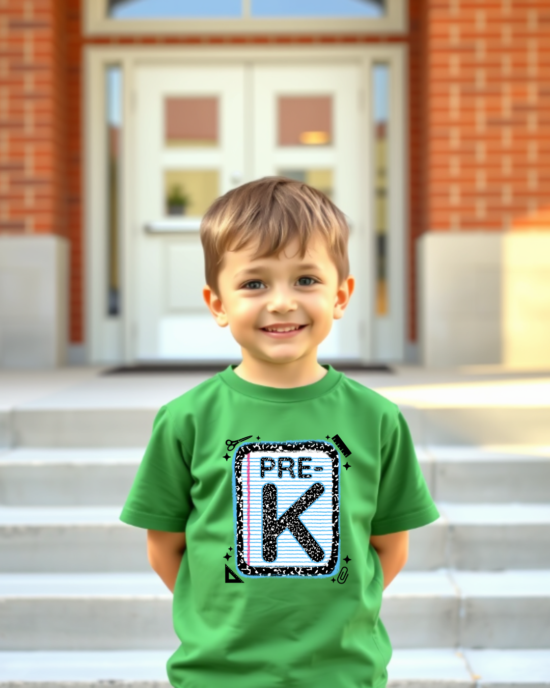 PRE-K Boys Back to School Shirt – Leopard Print Notebook