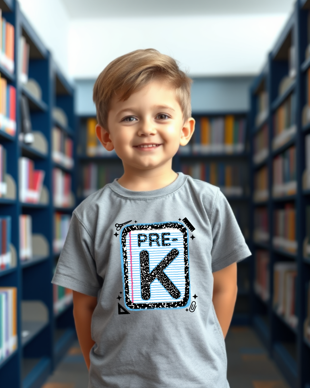 PRE-K Boys Back to School Shirt – Leopard Print Notebook