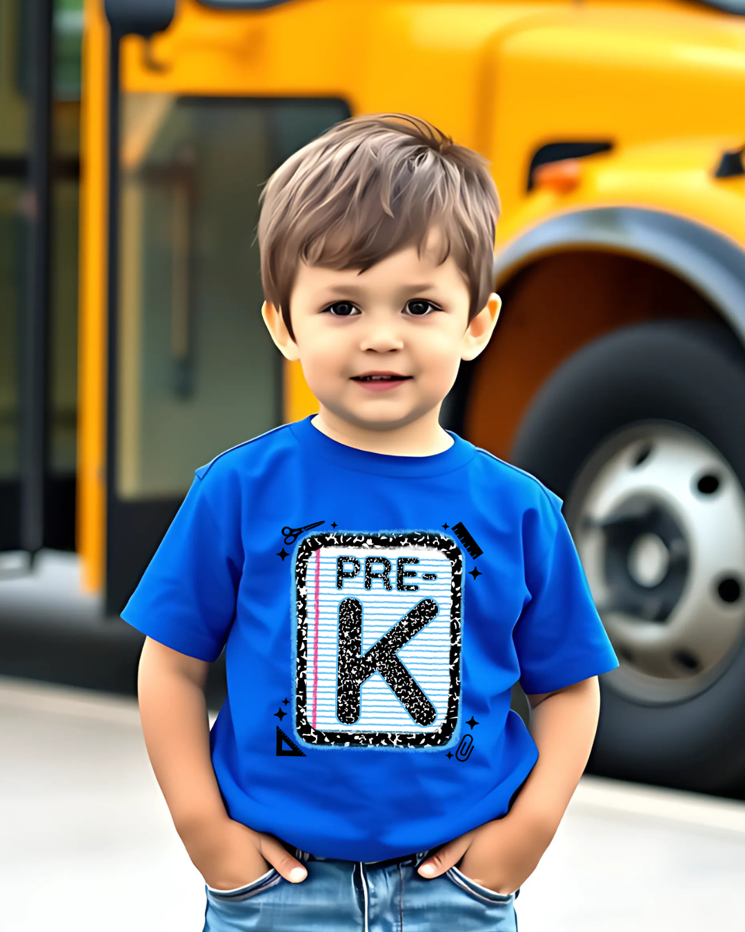 PRE-K Boys Back to School Shirt – Leopard Print Notebook