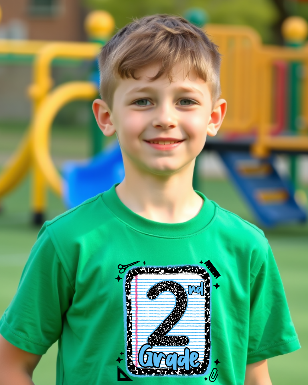 Second Grade Boys Back to School Shirt – Leopard Print Notebook Graphic Tee