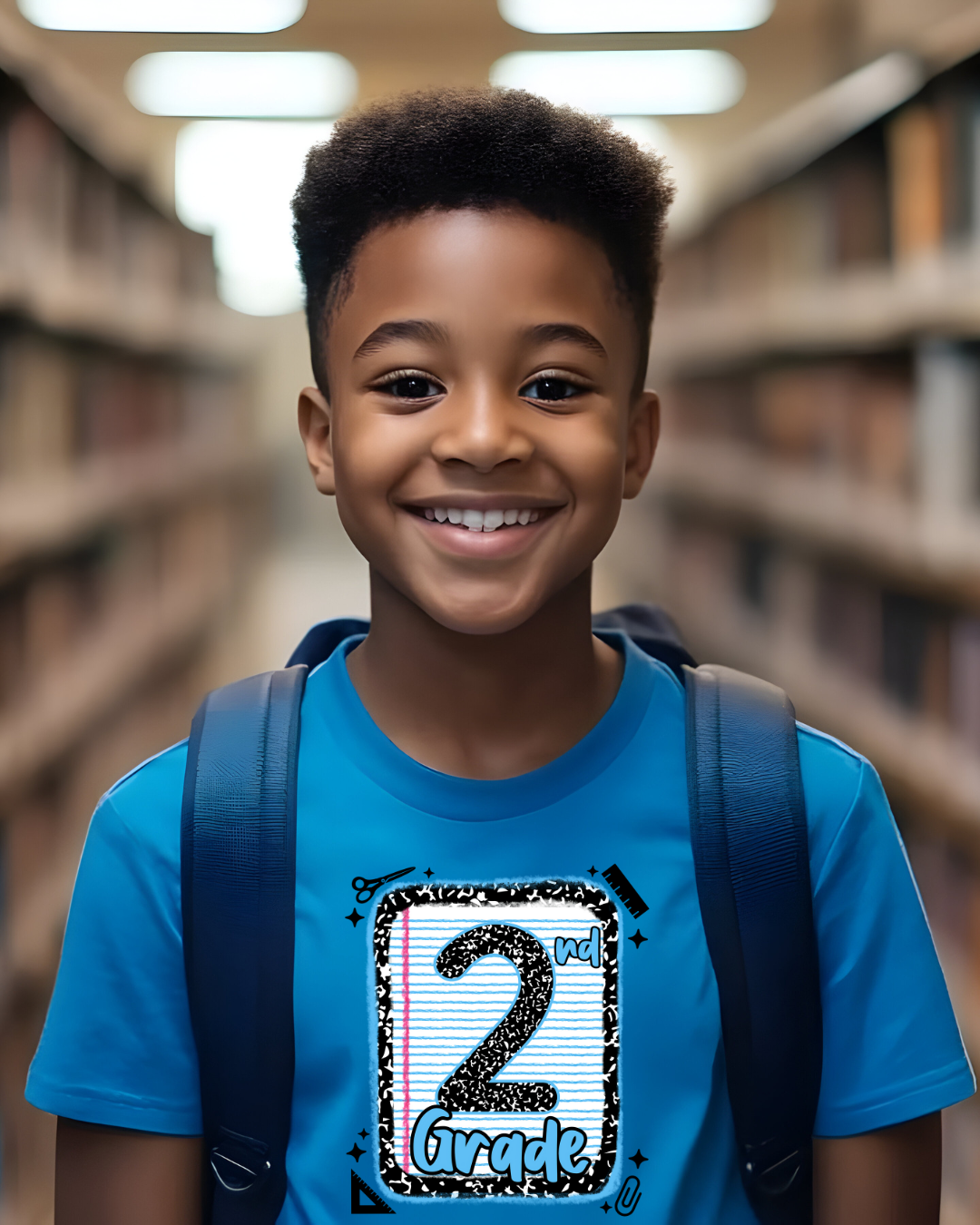 Second Grade Boys Back to School Shirt – Leopard Print Notebook Graphic Tee