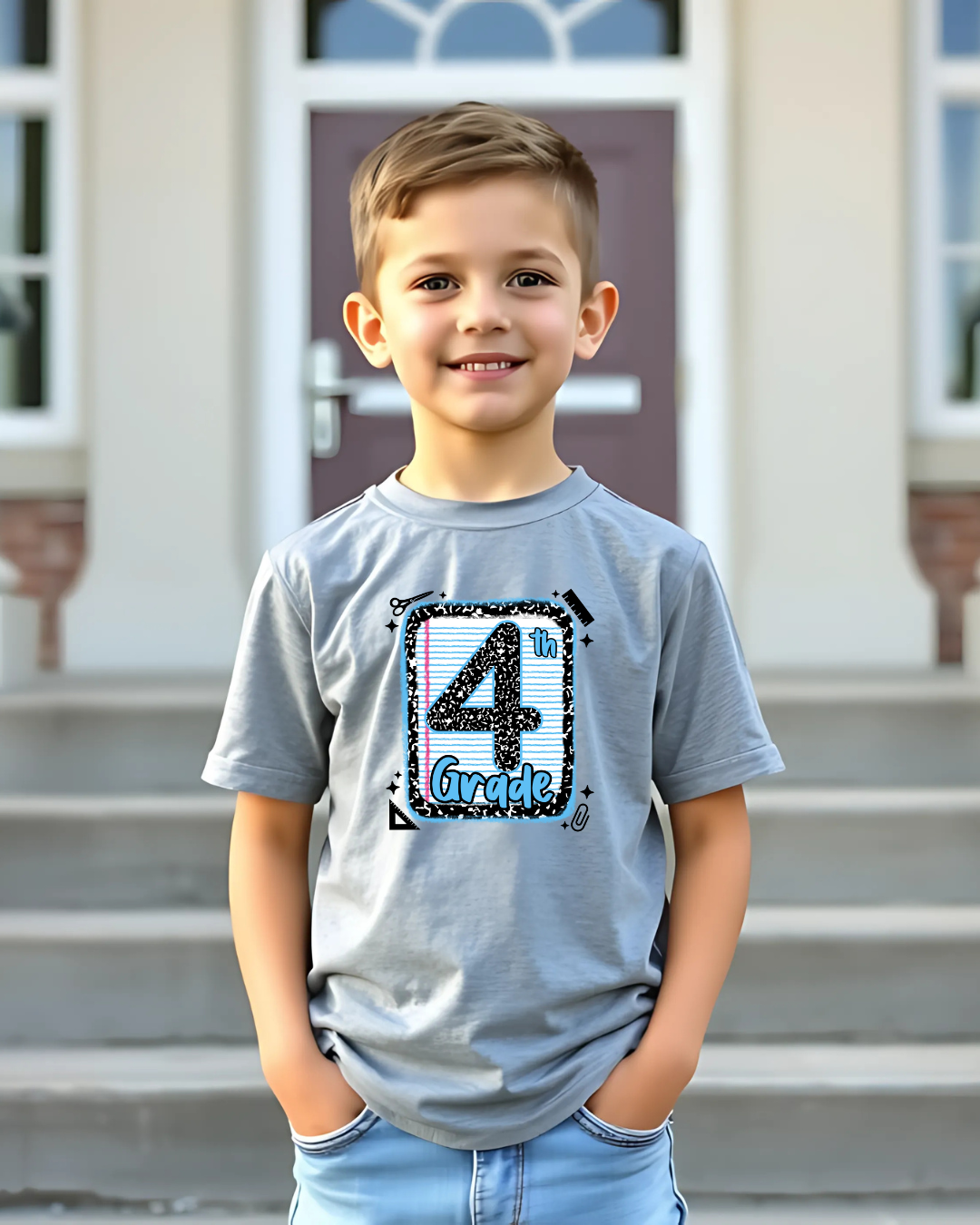 Fourth Grade Boys Back to School Shirt – Leopard Print Graphic Tee